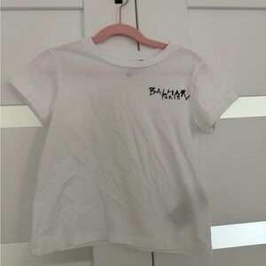 Balmain Kids White Tee with Black Logo
